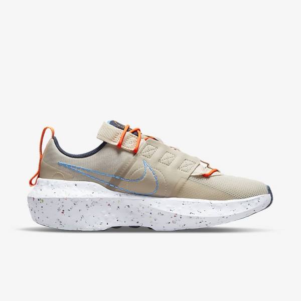 Women's Nike Crater Impact Sneakers Cream / White / Light Blue | NK149WUY