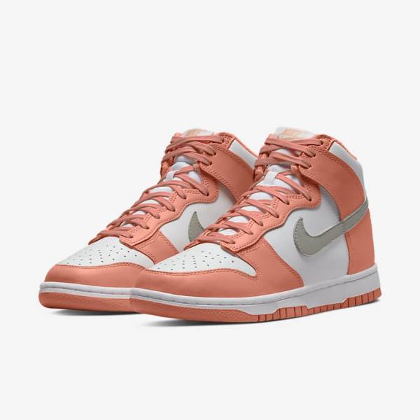 Women's Nike Dunk High Sneakers Red / White / Light | NK406COF