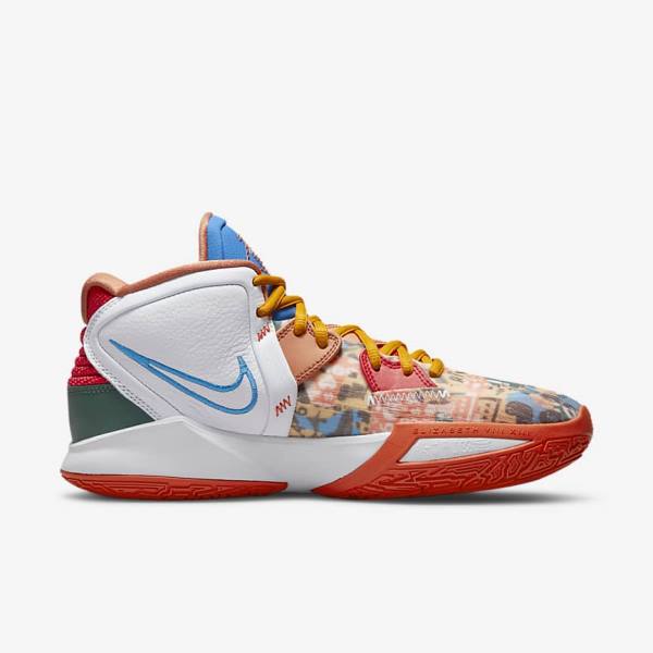 Women's Nike Kyrie Infinity Basketball Shoes White / Red / Gold / Light Blue | NK706LVJ