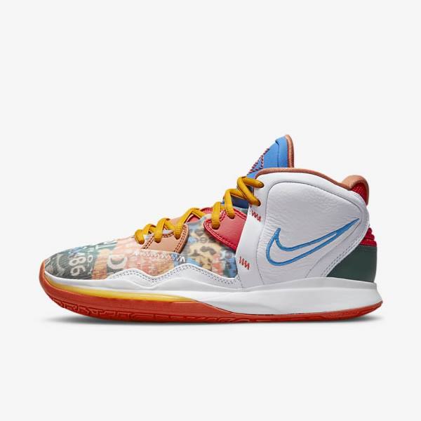 Women\'s Nike Kyrie Infinity Basketball Shoes White / Red / Gold / Light Blue | NK706LVJ