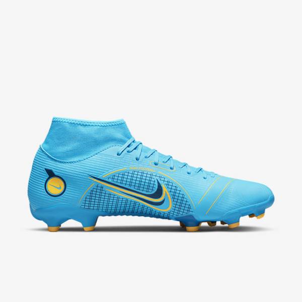 Women's Nike Mercurial Superfly 8 Academy MG Multi-Grounds Football Shoes Blue / Orange | NK324GHI