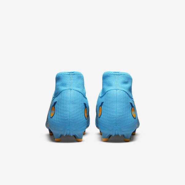 Women's Nike Mercurial Superfly 8 Academy MG Multi-Grounds Football Shoes Blue / Orange | NK324GHI