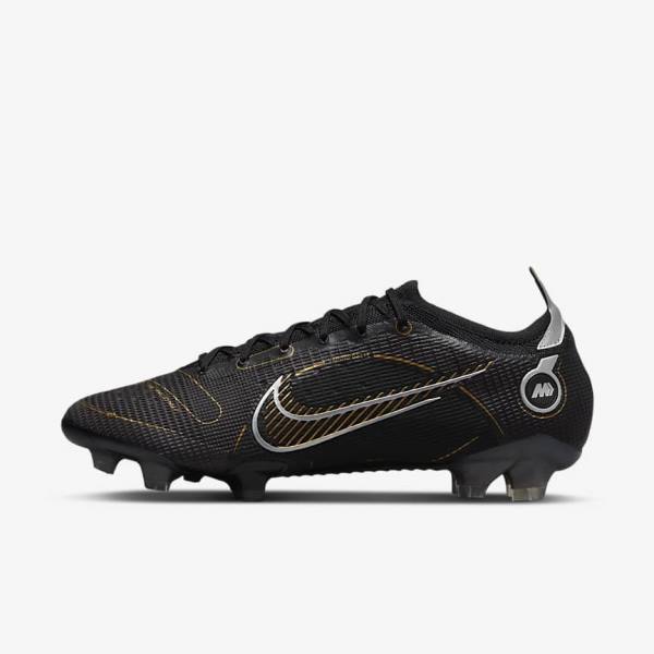 Women\'s Nike Mercurial Vapor 14 Elite FG Firm-Grounds Football Shoes Black / Metal Silver / Grey / Metal Gold | NK701JQV