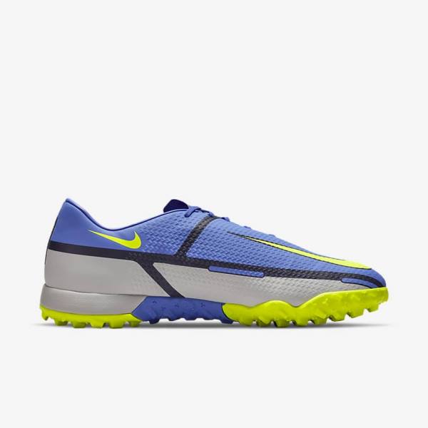 Women's Nike Phantom GT2 Academy TF Turf Football Shoes Blue / Grey | NK096CKY