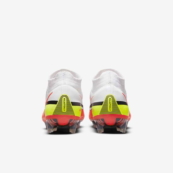 Women's Nike Phantom GT2 Dynamic Fit Elite FG Firm-Ground Football Shoes White / Light Red | NK394YDW