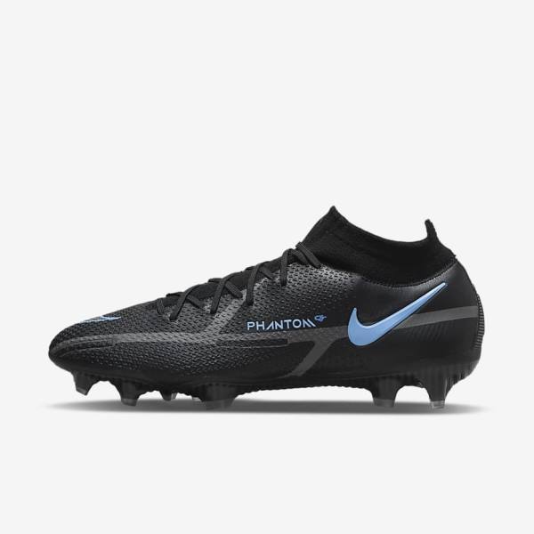 Women\'s Nike Phantom GT2 Dynamic Fit Elite FG Firm-Ground Football Shoes Black / Grey | NK769ITO