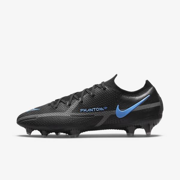 Women\'s Nike Phantom GT2 Elite FG Firm-Ground Football Shoes Black / Grey | NK762NKV