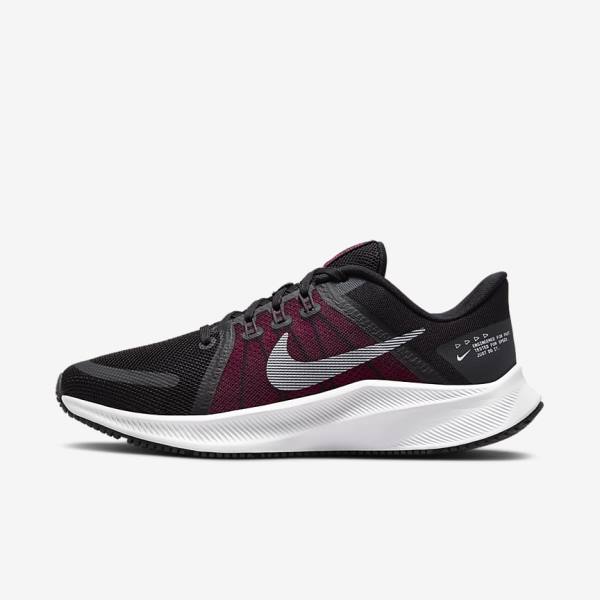 Women\'s Nike Quest 4 Road Running Shoes Black / Dark Grey / White | NK536GSX