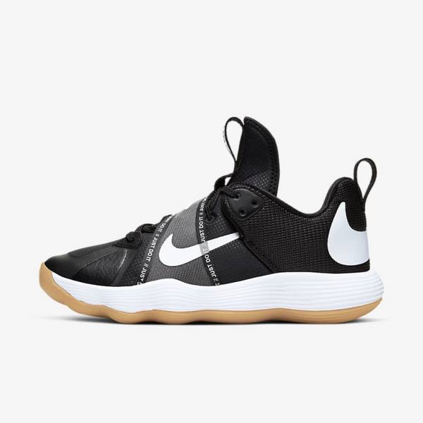 Women\'s Nike React HyperSet Indoor Court Training Shoes Black / Light Brown / White | NK257GWD