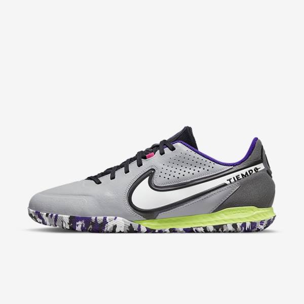 Women\'s Nike React Tiempo Legend 9 Pro IC Indoor-Court Football Shoes Light Grey / White | NK021RSC