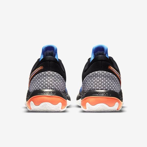 Women's Nike Renew Elevate 2 Basketball Shoes Black / White / Orange / Light Blue | NK462WNC