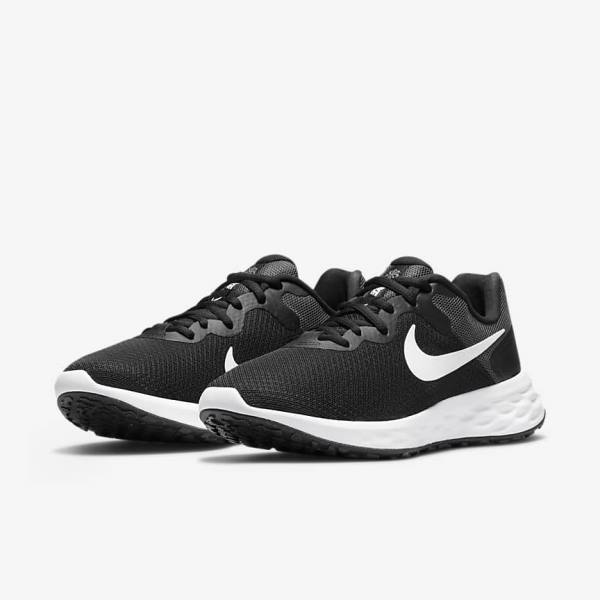 Women's Nike Revolution 6 Next Nature Road Running Shoes Black / Dark Grey / White | NK435CBU