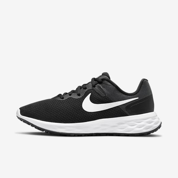 Women\'s Nike Revolution 6 Next Nature Road Running Shoes Black / Dark Grey / White | NK435CBU