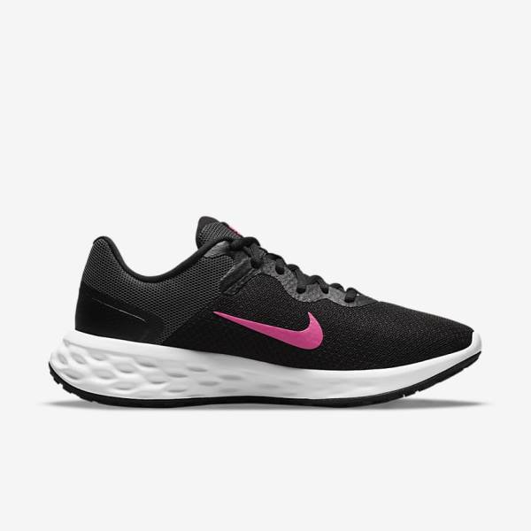 Women's Nike Revolution 6 Next Nature Road Running Shoes Black / Grey / Pink | NK623XBM