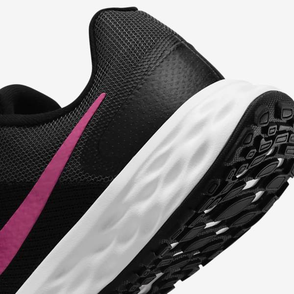 Women's Nike Revolution 6 Next Nature Road Running Shoes Black / Grey / Pink | NK623XBM