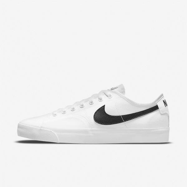 Women\'s Nike SB BLZR Court Skate Shoes White / Black / Black | NK357DNZ