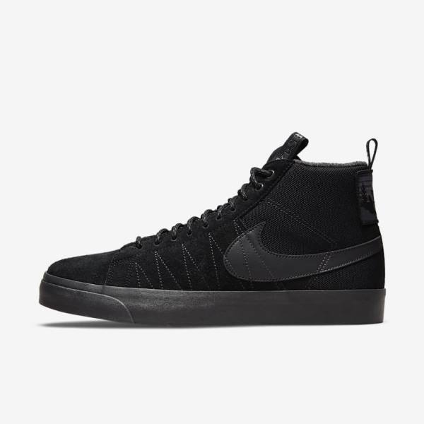 Women\'s Nike SB Zoom Blazer Mid Premium Sneakers Black / Dark Grey | NK351IYN