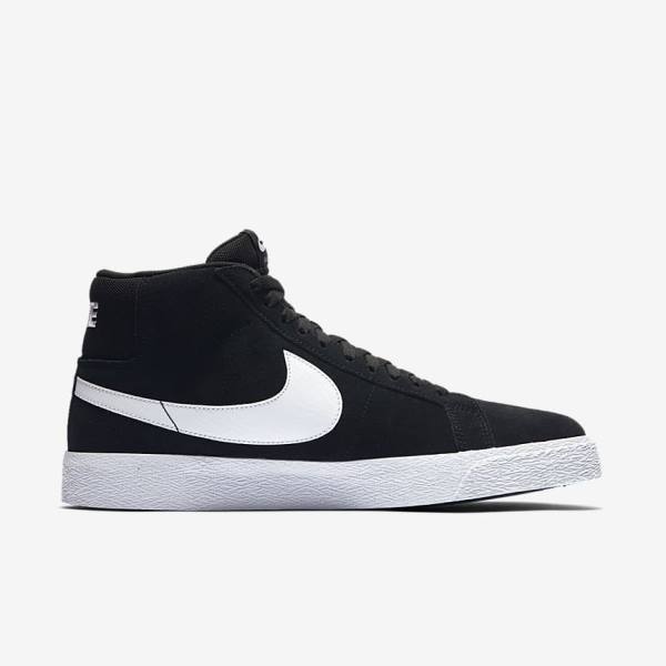 Women's Nike SB Zoom Blazer Mid Sneakers Black / White | NK531NZE