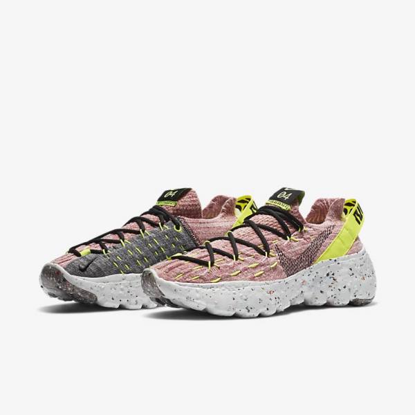 Women's Nike Space Hippie 04 Sneakers Lemon / Light Pink / Black | NK024BHV