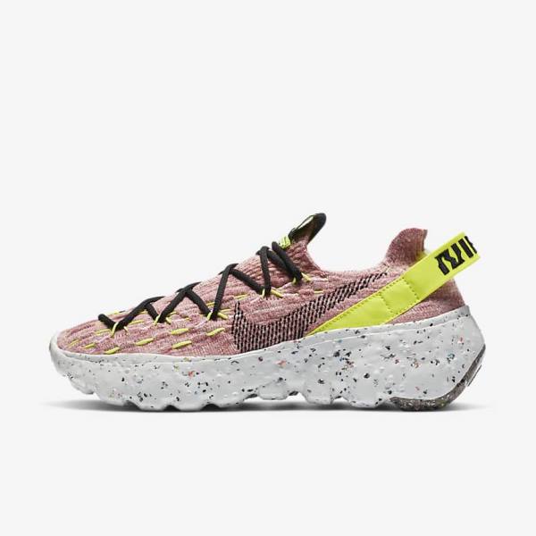 Women\'s Nike Space Hippie 04 Sneakers Lemon / Light Pink / Black | NK024BHV