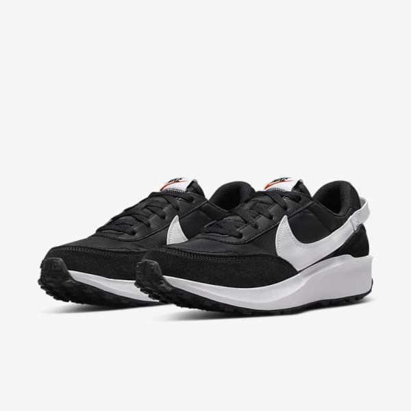 Women's Nike Waffle Debut Sneakers Black / Orange / White | NK038KUE