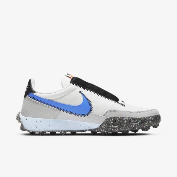 Women's Nike Waffle Racer Crater Sneakers White / Black / Blue | NK306MEO