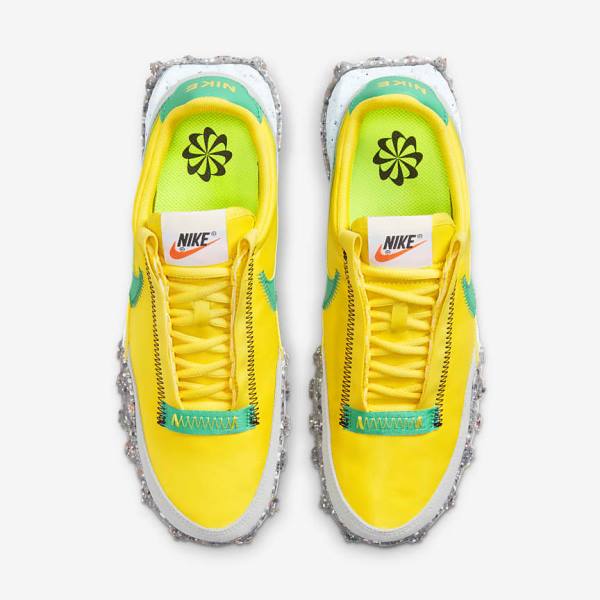 Women's Nike Waffle Racer Crater Sneakers Yellow / Blue / Green | NK925JTO