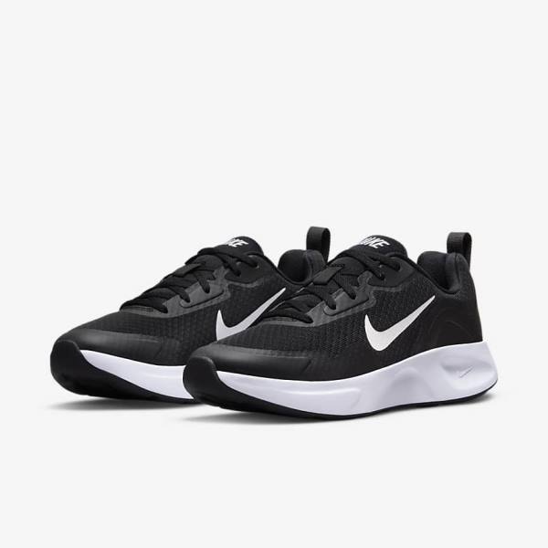 Women's Nike Wearallday Sneakers Black / White | NK769LDZ