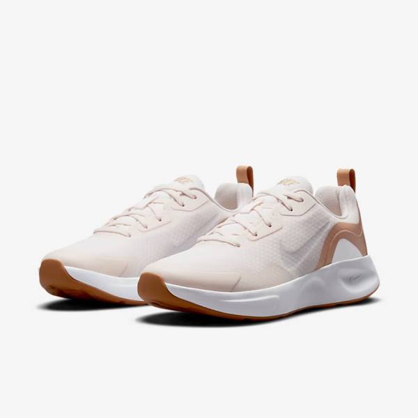 Women's Nike Wearallday Sneakers Light Pink / Light Brown / White | NK857EIH