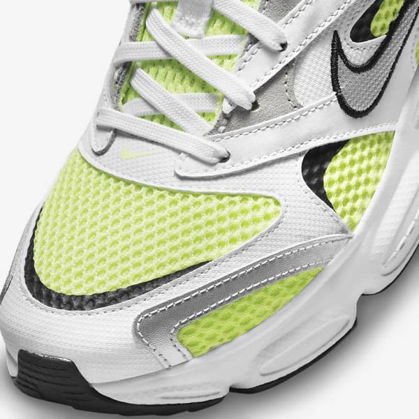 Women's Nike Zoom Air Fire Sneakers White / Light Lemon / Black / Metal Silver | NK964ZRY