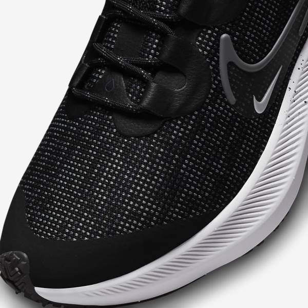 Women's Nike Zoom Winflo 8 Shield Weatherised Road Running Shoes Black / Metal Silver / Blue / Grey | NK709SEG