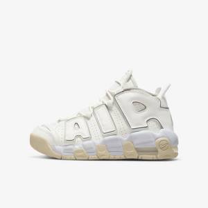 Kids' Nike Air More Uptempo Older Basketball Shoes White / Brown / Light | NK927VOU