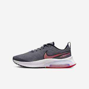 Kids' Nike Air Zoom Arcadia Older Running Shoes Grey / Black / Red | NK283QTC