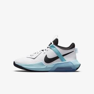 Kids' Nike Air Zoom Crossover Older Basketball Shoes White / Black | NK158VWT