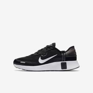 Kids' Nike Reposto Older Running Shoes Black / Dark Grey / White | NK745AQF