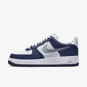 Men's Nike Air Force 1 07 LV8 Sneakers Navy / White / Grey | NK701EHR