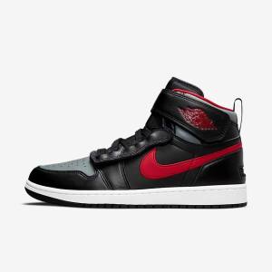 Men's Nike Air Jordan 1 Hi FlyEase Jordan Shoes Black / Grey / White / Red | NK415BCF