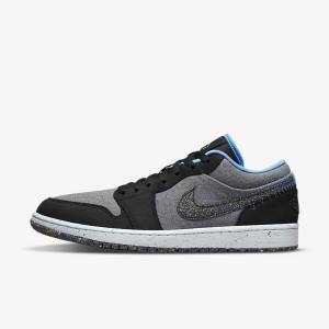 Men's Nike Air Jordan 1 Low SE Sneakers Grey / Black / Blue | NK965TWD