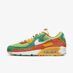 Men's Nike Air Max 90 SE Sneakers Green / Orange / Green | NK039EYT