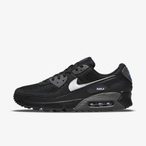 Men's Nike Air Max 90 Sneakers Black / Grey / White | NK297CHU