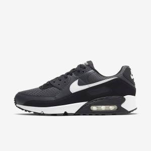 Men's Nike Air Max 90 Sneakers Grey / Dark Grey / Black / White | NK560QRX