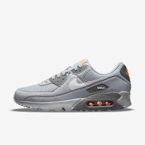 Men's Nike Air Max 90 Sneakers Grey / White | NK894PYH