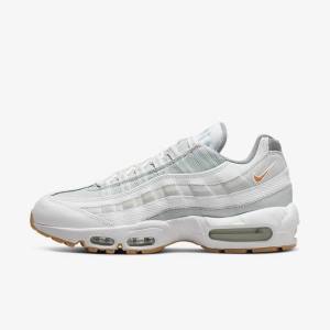 Men's Nike Air Max 95 Sneakers White / Platinum / Grey / Yellow | NK475FHP