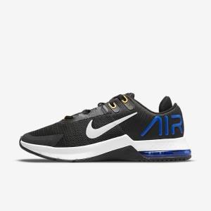 Men's Nike Air Max Alpha Trainer 4 Training Shoes Black / Blue / Orange / Grey | NK059YEI