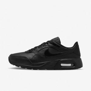 Men's Nike Air Max SC Leather Sneakers Black | NK213VCU