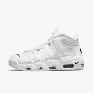 Men's Nike Air More Uptempo 96 Sneakers White / Navy | NK152DMQ