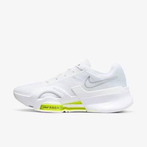 Men's Nike Air Zoom SuperRep 3 HIIT Class Training Shoes White / Black / Metal Silver | NK978VYQ