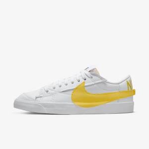 Men's Nike Blazer Low Jumbo Sneakers White / Black / Orange | NK153GOJ