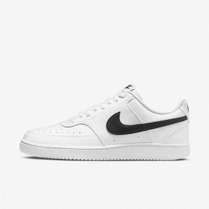 Men's Nike Court Vision Low Next Nature Sneakers White / Black | NK712QWT