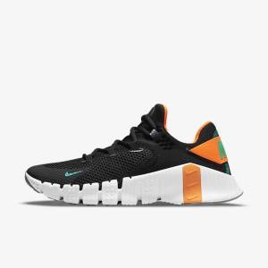 Men's Nike Free Metcon 4 Training Shoes Black / Orange / White / Turquoise | NK075CWB